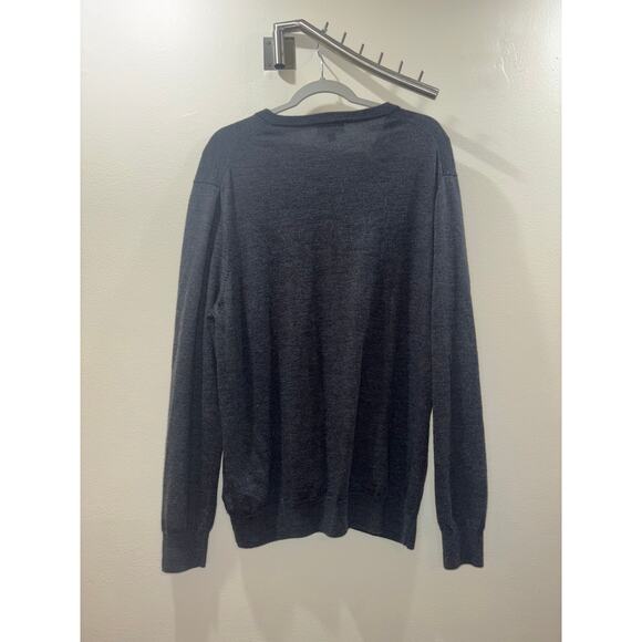 Brooks Brothers Extra Fine Merino Wool Sweater – XXL Gray V-Neck - Picture 2 of 14